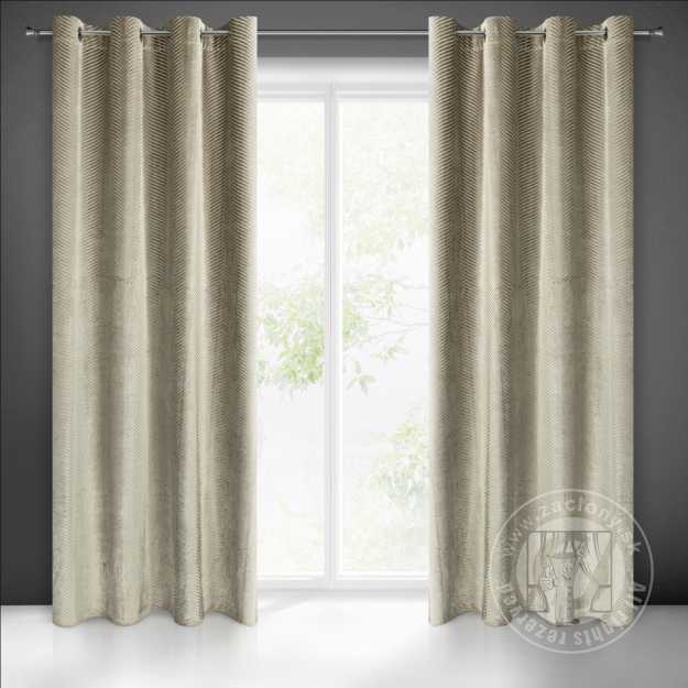 Záves LUSSI na krúžkoch 140x250 cm tmavobéžový