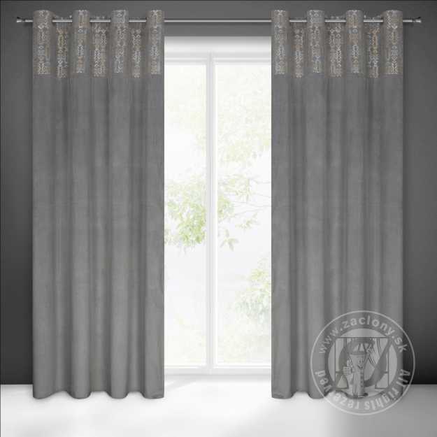 Záves LIZA na krúžkoch 140x250 cm oceľový/zlatý