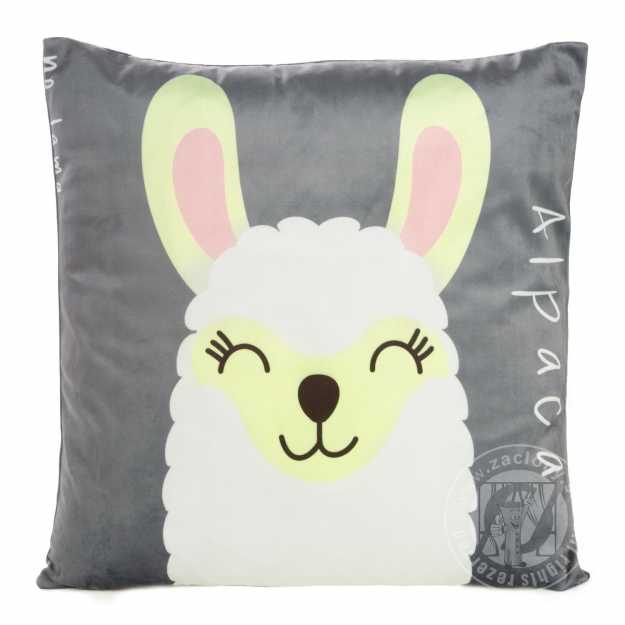 Obliečka na vankúš KIDS s alpakou 45x45cm oceľová