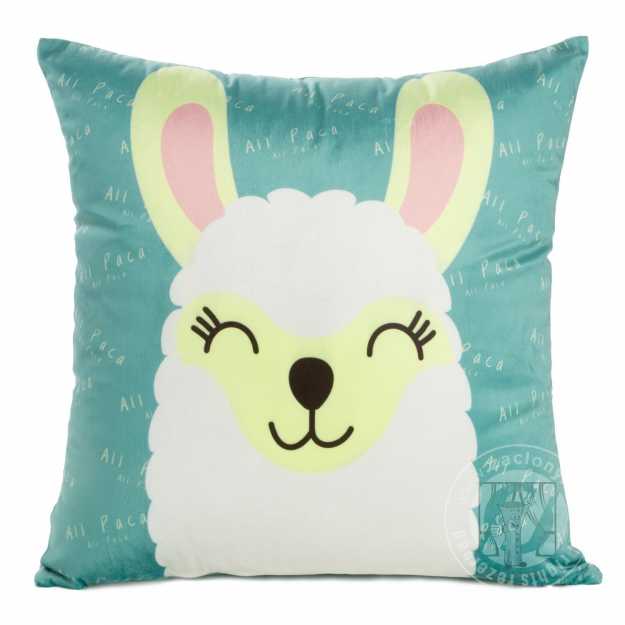 Obliečka na vankúš KIDS s alpakou 45x45cm tyrkysová