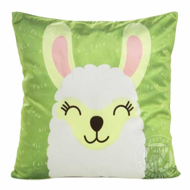 Obliečka na vankúš KIDS s alpakou 45x45cm zelená