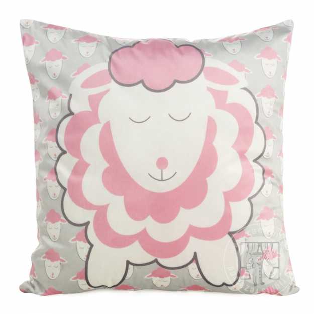 Obliečka na vankúš KIDS s ovečkou 45x45cm sivá/ružová