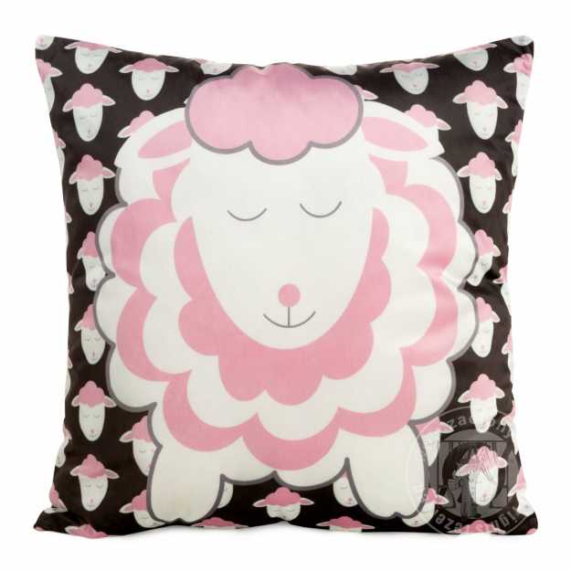 Obliečka na vankúš KIDS s ovečkou 45x45cm čierna/ružová