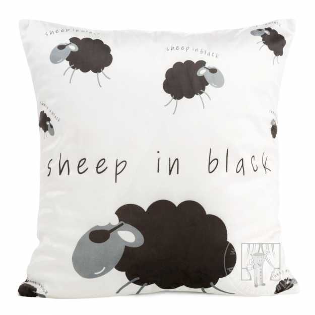 Obliečka na vankúš KIDS "Ovca v čiernom" 45x45cm biela/čierna