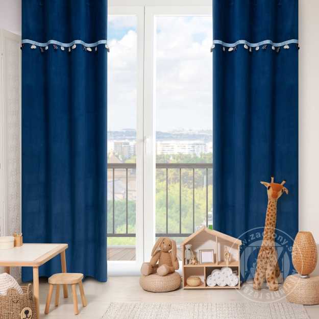 Záves CAR na krúžkoch 140x250cm granátový s autíčkami