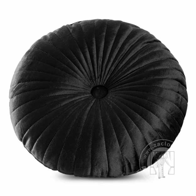 Okrúhly vankúš VELVET ∅ 40 cm čierny