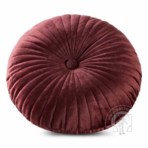 Okrúhly vankúš VELVET ∅ 40 cm bordový