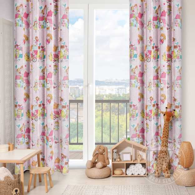 Záves POLLY na krúžkoch 140x250 cm ružový/farebný