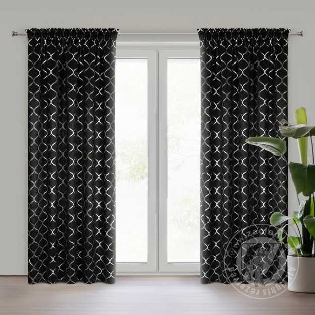 Záves MILI na páske 140x270 cm čierny/strieborný