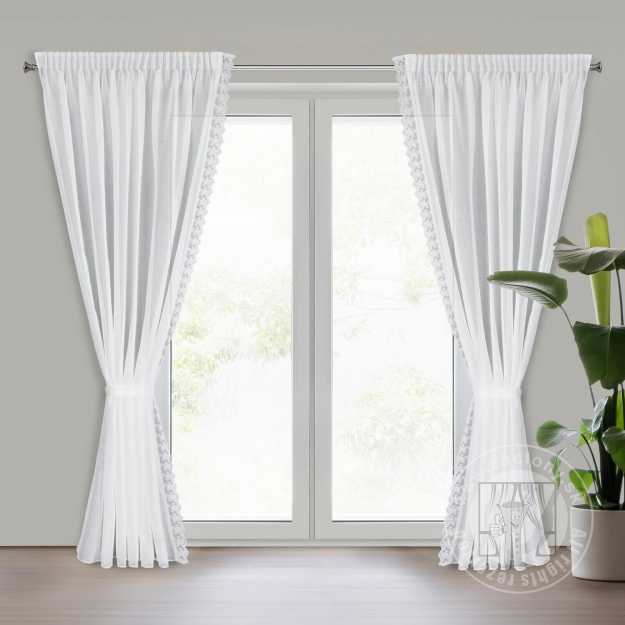 Záclona SUZAN na páske 140x270 cm biela, set