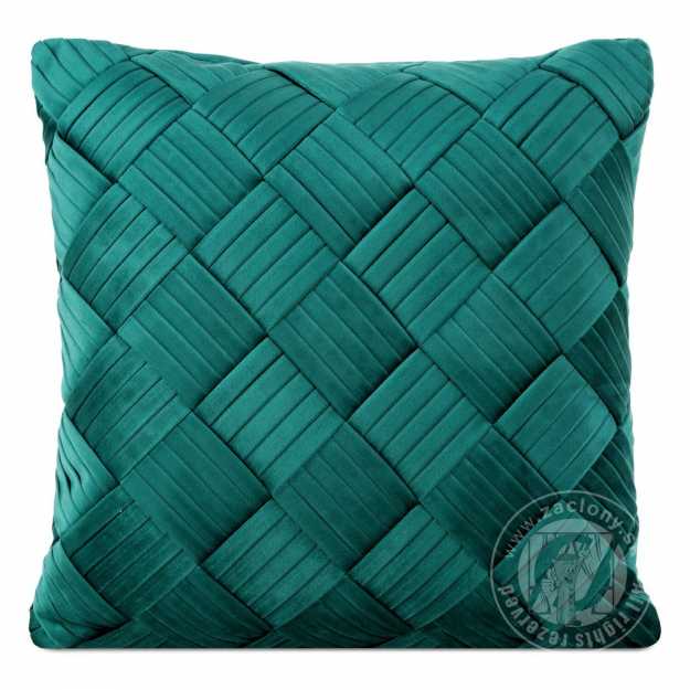 Zamatová obliečka na vankúš SONIA 45x45 cm tmavozelená