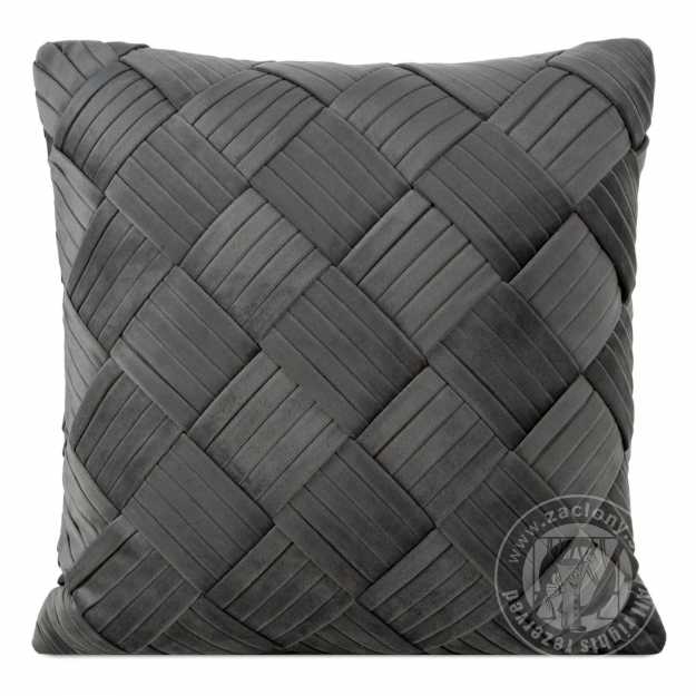 Zamatová obliečka na vankúš SONIA 45x45 cm oceľová