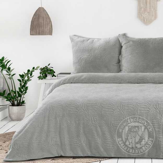 Posteľná bielizeň zamatová FLANO 140x200cm + 70x90cm, strieborná