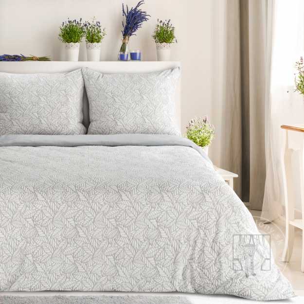 Posteľná bielizeň flísová FLANO 140x200cm + 70x90cm, biela/strieborná