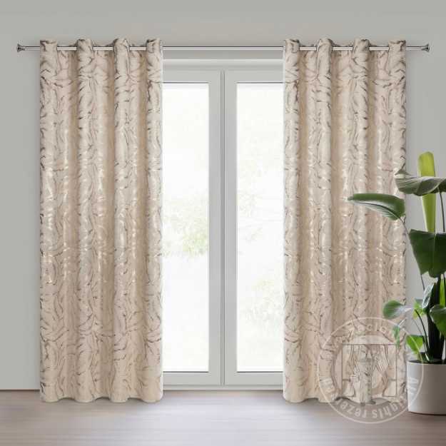 Záves MILENA na krúžkoch 140x250 cm béžový/šampanský