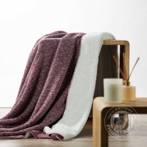 Deka obojstranná PANDA 150x200cm bordová/biela