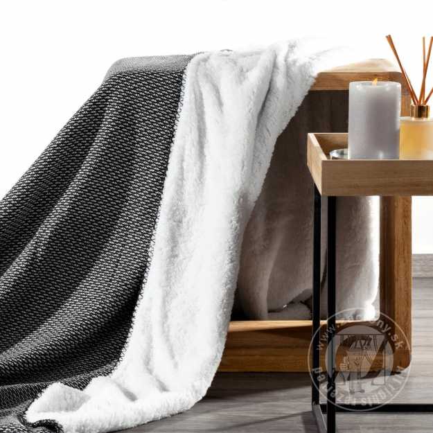 Deka obojstranná PANDA 150x200cm čierna/biela