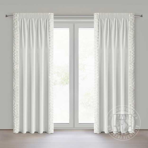 Záves ROSES na páske 140x270cm biely