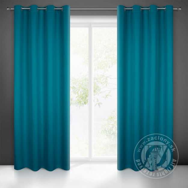 Záves BLACKOUT na krúžkoch 135x250cm tmavotyrkysový