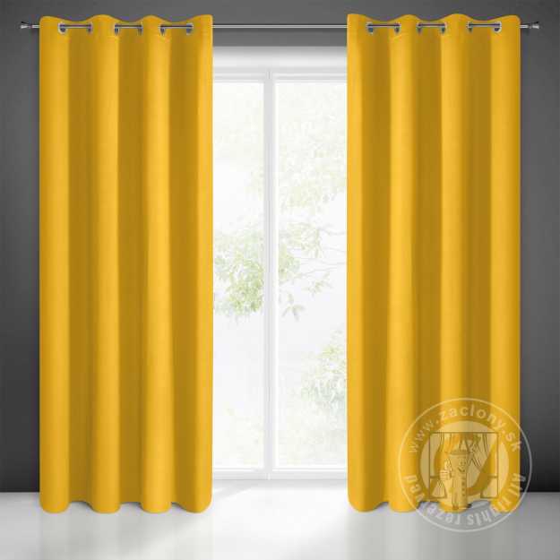 Záves BLACKOUT na krúžkoch 135x250cm horčicový
