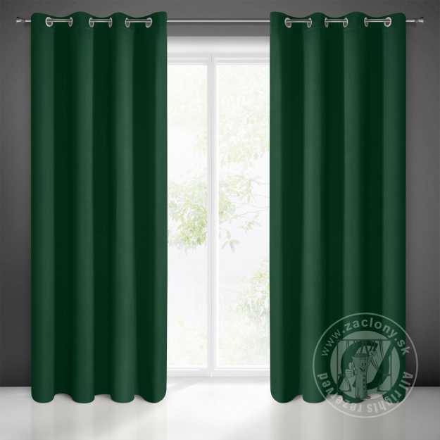 Záves BLACKOUT na krúžkoch 135x250cm tmavozelený