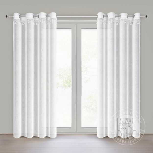 Vianočná záclona XMAS na krúžkoch 140x250cm biela