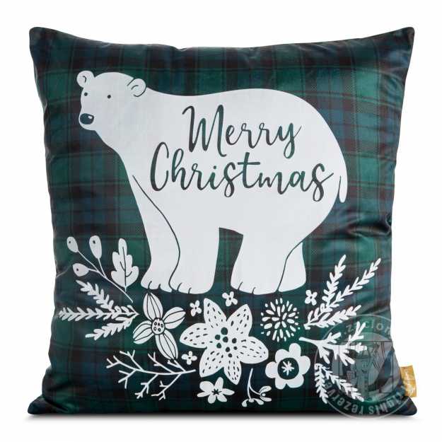 Vianočná obliečka na vankúš CHERRY 60x60cm zelená/biela