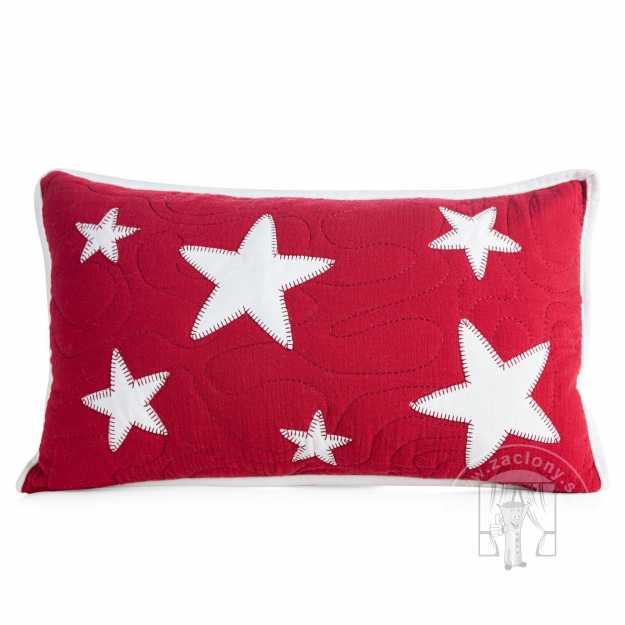 Vianočná obliečka na vankúš HVIEZDY 30x50cm červená/biela