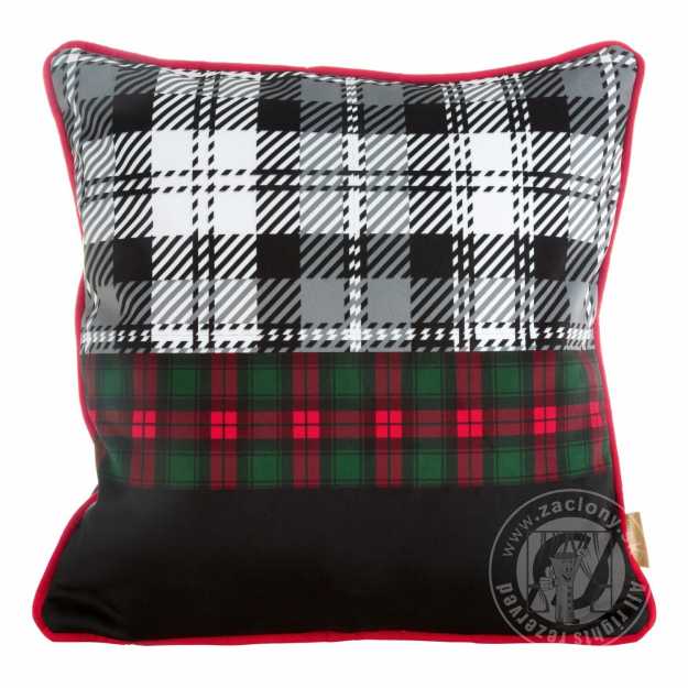 Vianočná obliečka na vankúš SANTA 45x45cm čierna/červená