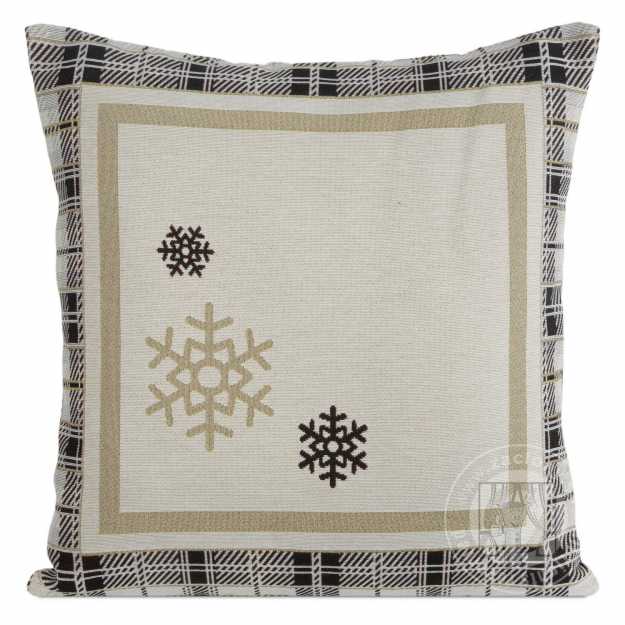 Vianočná obliečka na vankúš ANGEL 45x45cm naturálna/čierna
