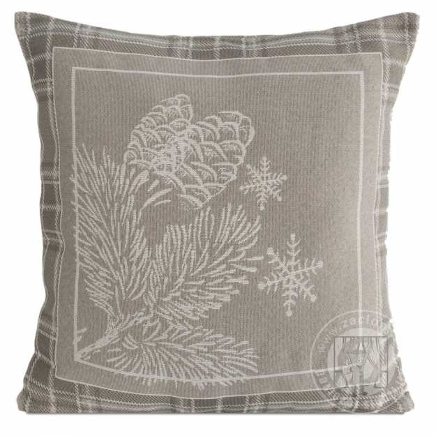 Vianočná obliečka na vankúš HOLLY 45x45cm tmavobéžová