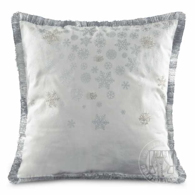 Vianočná obliečka na vankúš VLOČKA 45x45cm biela/strieborná