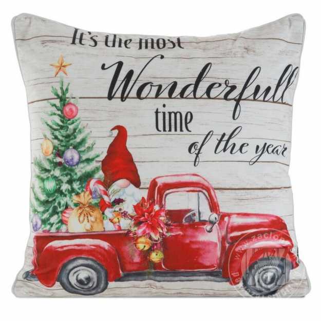Vianočná obliečka na vankúš WONDERFULL TIME 45x45cm červená/krémová