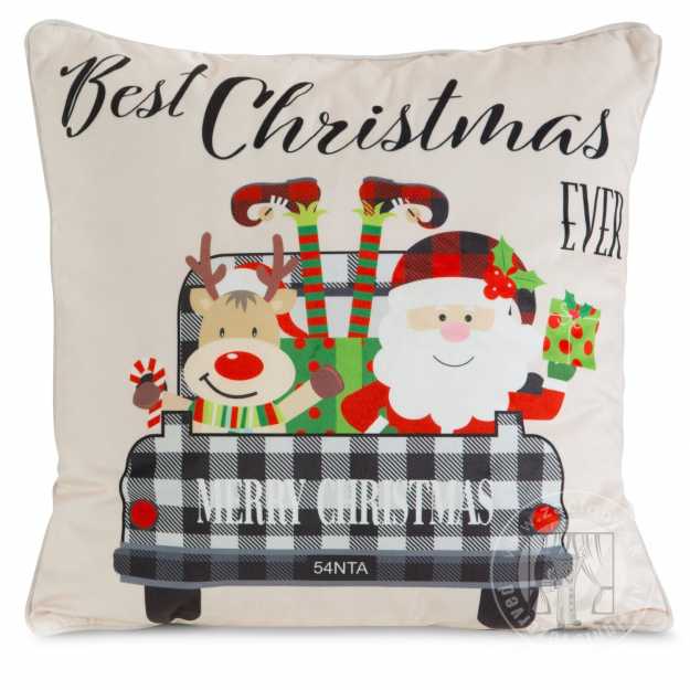 Vianočná obliečka na vankúš BEST CHRISTMAS 45x45cm krémová