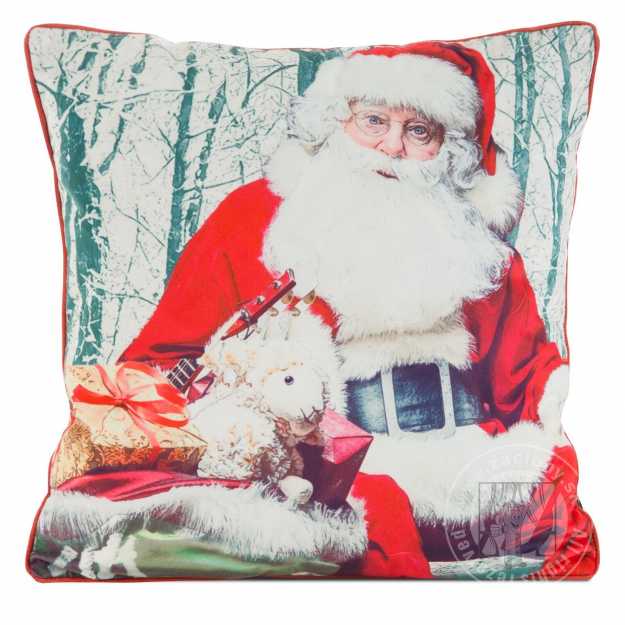 Vianočná obliečka na vankúš SANTA 45x45cm červená/biela