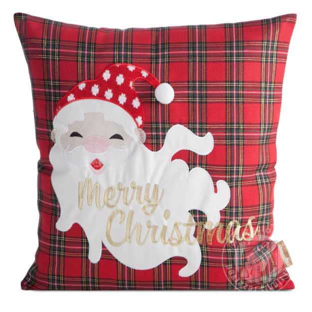 Vianočná obliečka na vankúš SANTA CLAUS 45x45cm červená/zelená