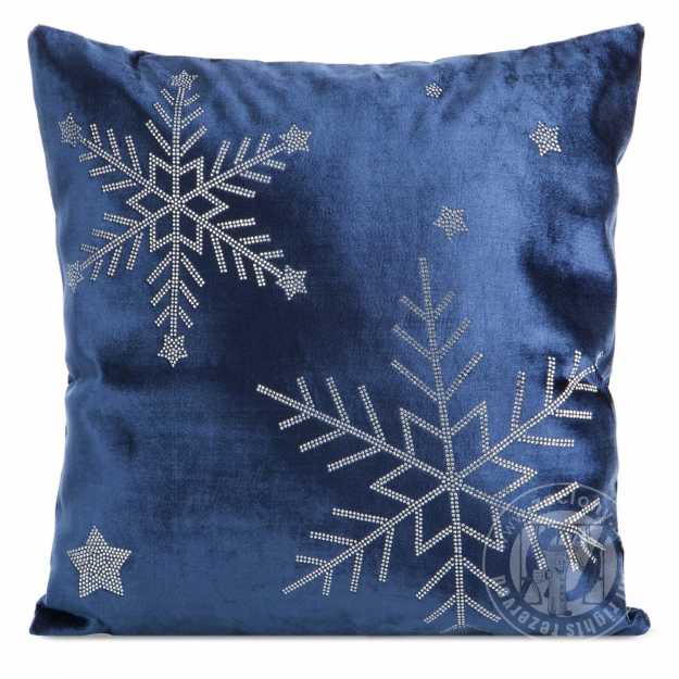 Vianočná obliečka na vankúš VLOČKY 45x45cm granátová/strieborná