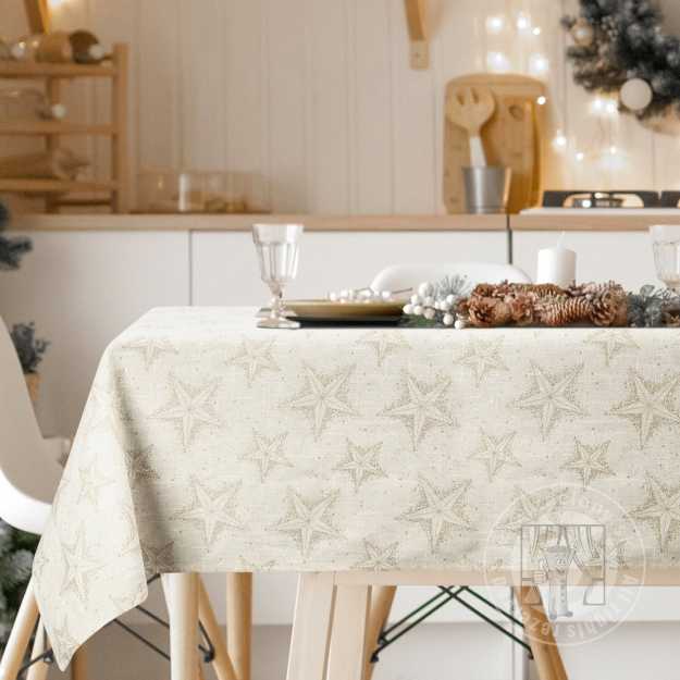 Vianočný obrus WINTER krémový/zlatý