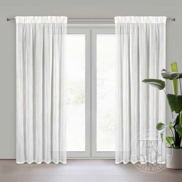 Vianočná záclona ASTRA na páske 140x270cm biela