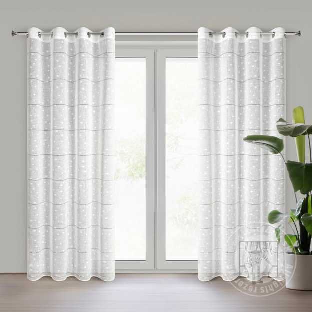 Vianočná záclona NADINE na krúžkoch 140x250cm biela