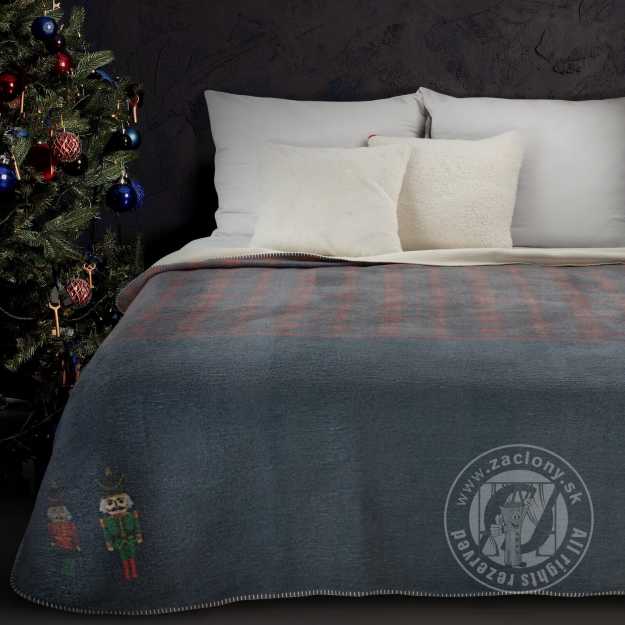 Vianočný prehoz PETER 200x220cm granátový/bordový