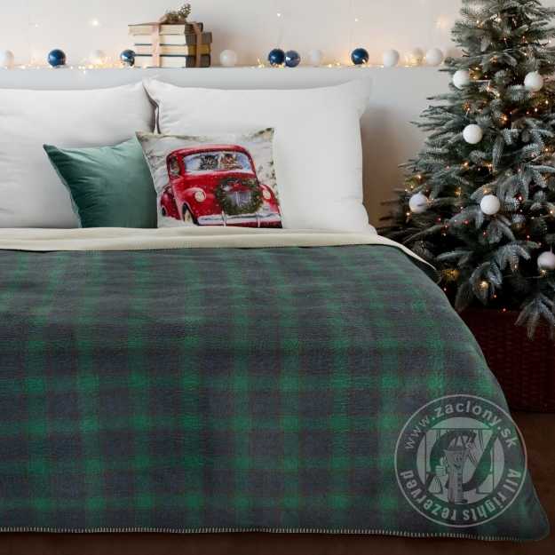 Vianočný prehoz BELL 200x220cm zelený/granátový
