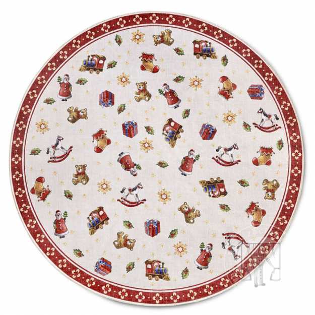 Kruhový kusový koberec Villeroy & Boch Toy´s Delight 106192 Red Multicolour, bez vlasu