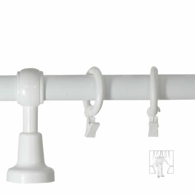 Drevená garniža STANDARD biela - jednotyčová