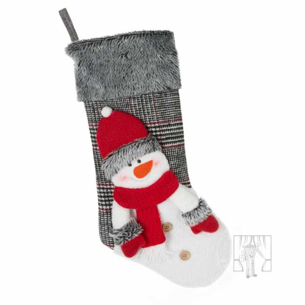 Vianočná ponožka MARY 25x50cm sivá/červená