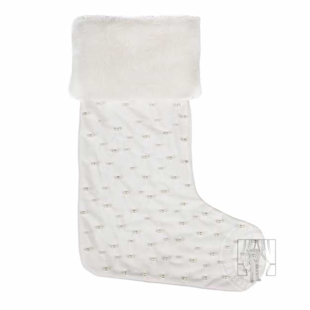 Vianočná ponožka PERLA 22x45cm krémová