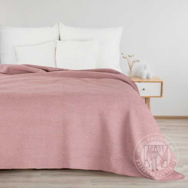 Deka AMBER s vafľovou štruktúrou 200x220cm púdrová ružová