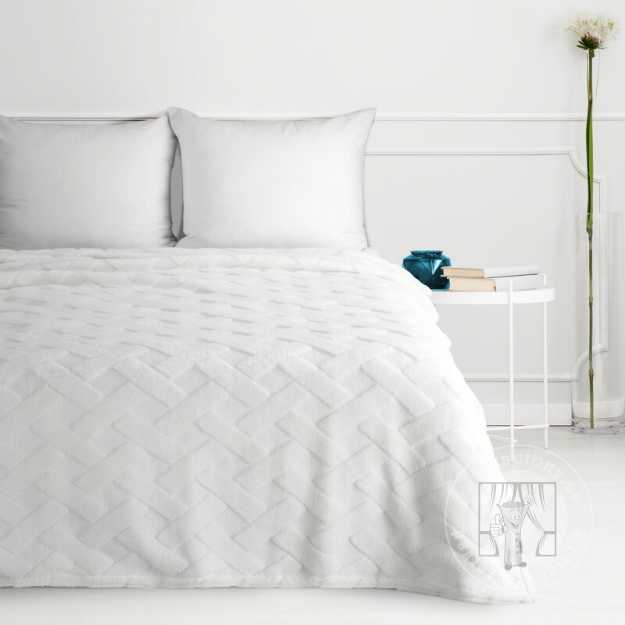 Deka z mikroflanelu CARO 150x200cm biela