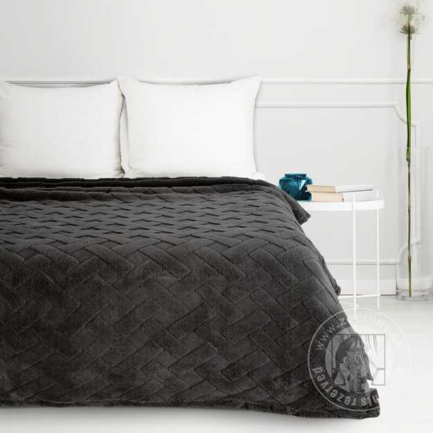 Deka z mikroflanelu CARO 170x210cm oceľová