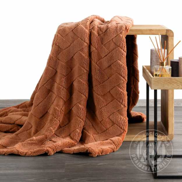 Deka na kreslo CARO 70x160cm tehlová